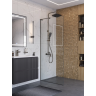 Душевая перегородка BELBAGNO UNO-L-1-TB-80-C-GM 800x2000 мм Оружейная сталь