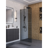 Душевая перегородка BELBAGNO UNO-L-1-TB-80-GR-GM профиль оружейная сталь, стекло серое