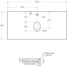 Столешница 100 см Marmo Nero Opaco BELBAGNO KEP-100-MNO